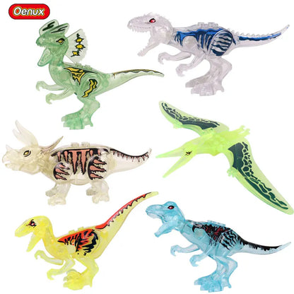 Bloques de construcción de dinosaurios jurásicos para niños, 8 piezas.