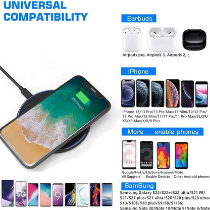 Cargador inalámbrico USB C de 30W, marca FDGAO, almohadilla de carga rápida QC 3,0 para iPhone 15, 14, 13, 12, 11, XS, XR, X, 8, Samsung S23, S22, S21