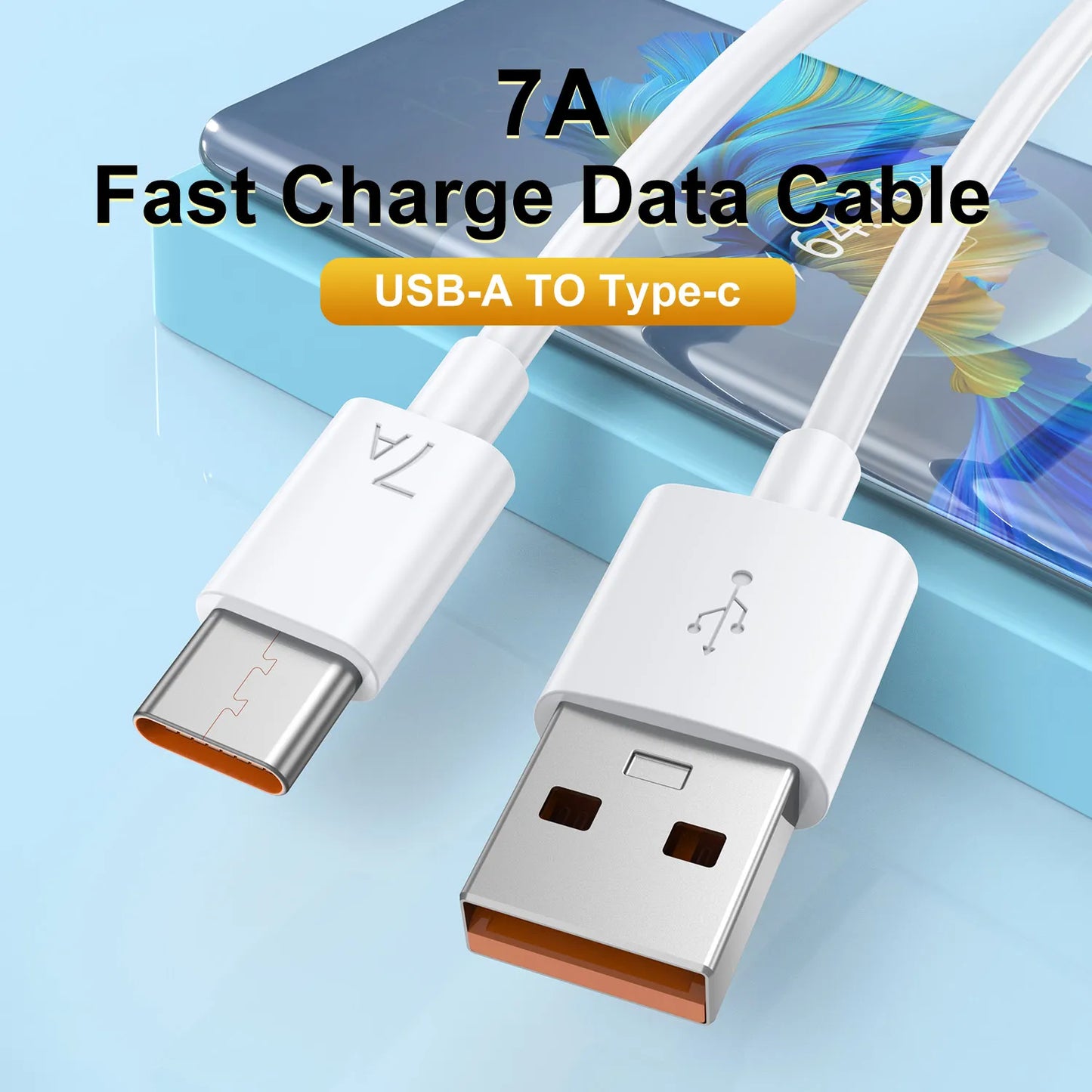 Cable de carga súper rápida USB tipo C 7A 100W para Huawei P40 P30,  Xiaomi Mi 13 12 Pro Oneplus Realme